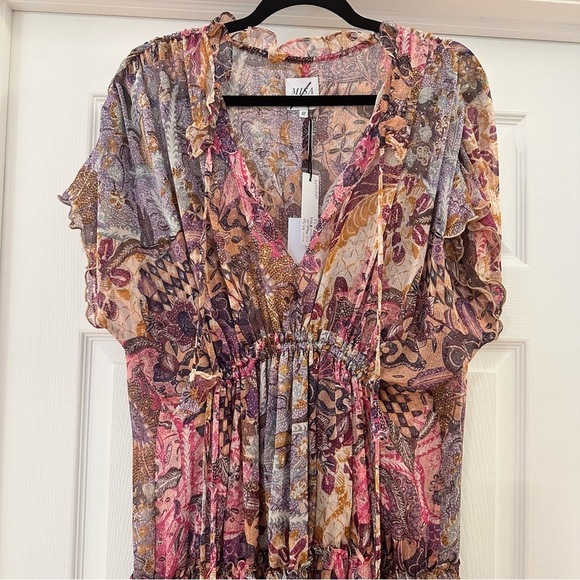 NWT Misa Los Angeles Ilya boho paisley Tapestry Printed Long Midi Dress sz Med - Picture 9 of 14